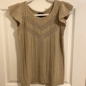 NWT Size Small Tan Scoop Vest Sweater